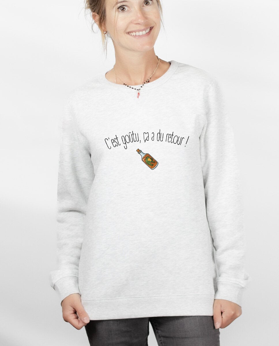 les bronzes font du ski Cest goutu ca a du retour Sweatshirt pull Femme Blanc PUFBLA423