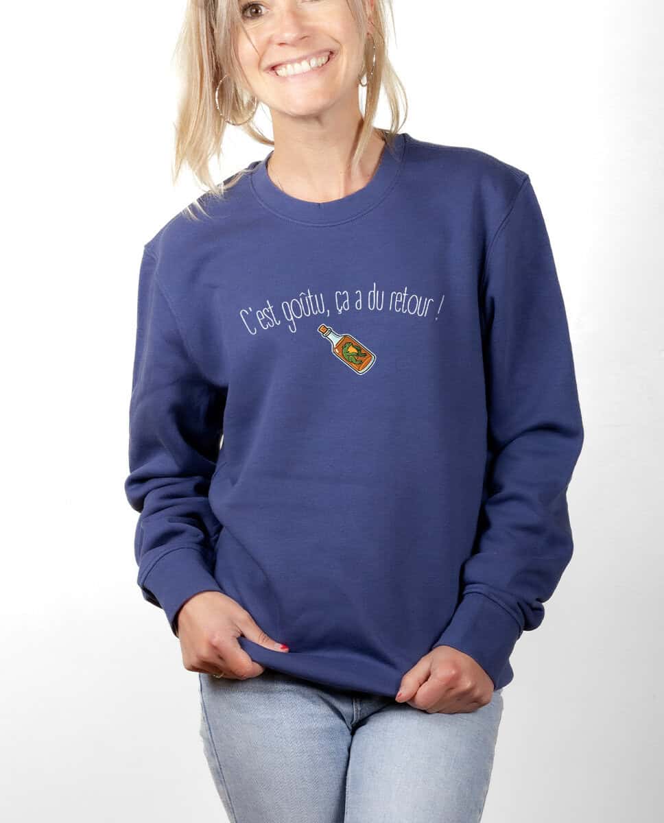 les bronzes font du ski Cest goutu ca a du retour Sweatshirt pull Femme Bleu PUFBLE423