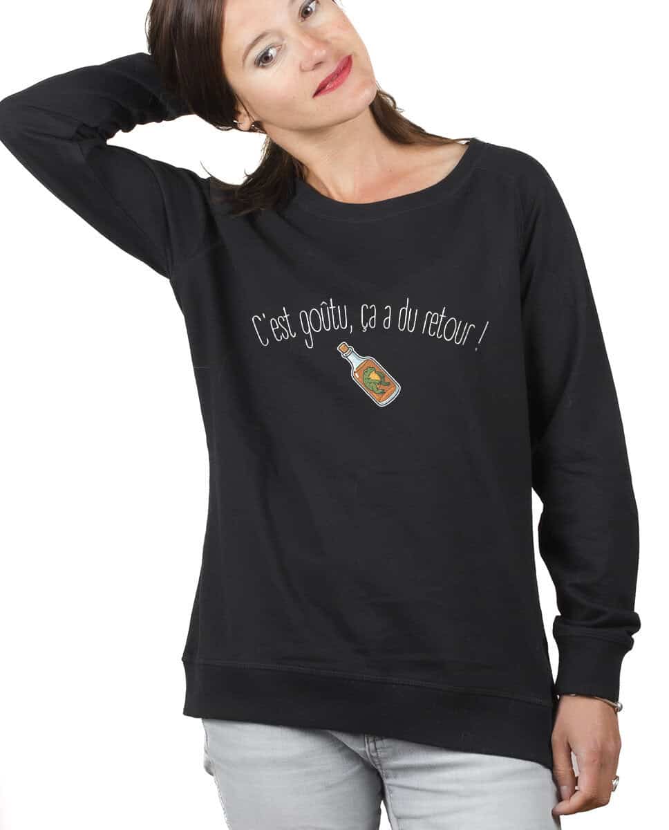 les bronzes font du ski Cest goutu ca a du retour Sweatshirt pull Femme Noir PUFNOI423