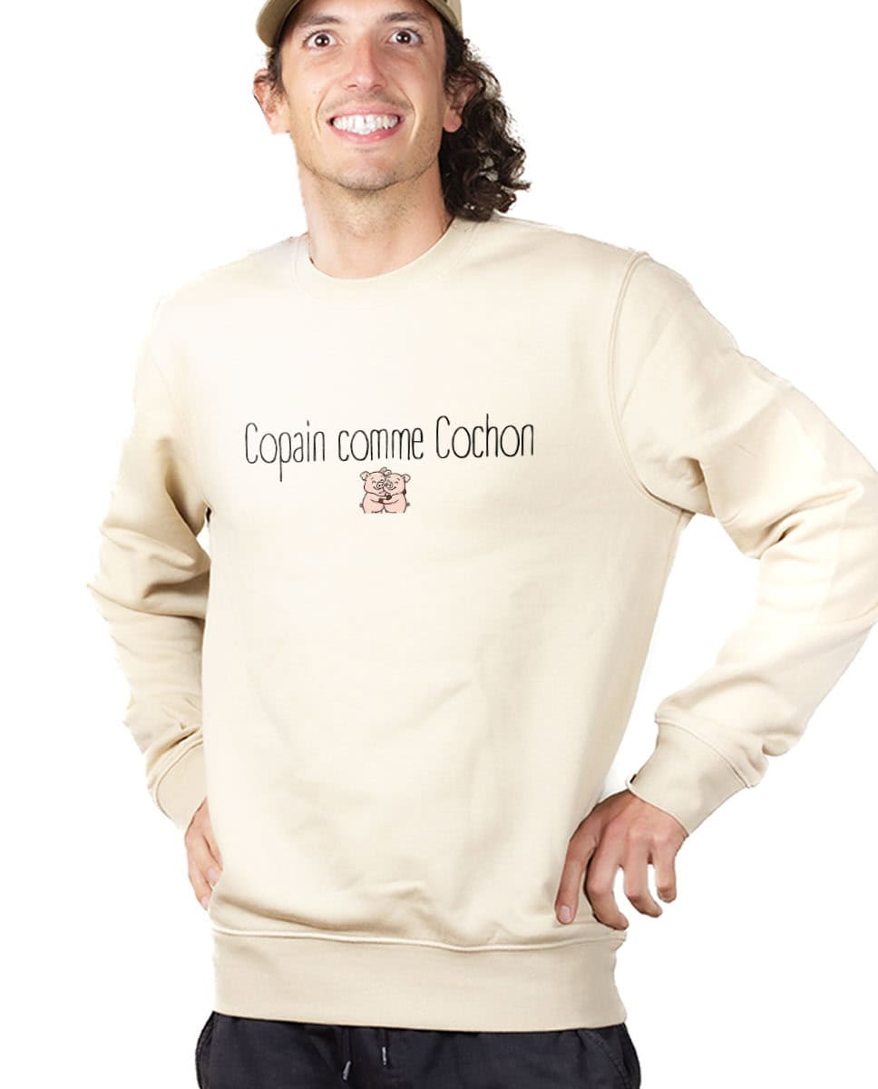 les bronzes font du ski Copain comme cochon Sweatshirt Pull Homme Naturel PUHNAT419