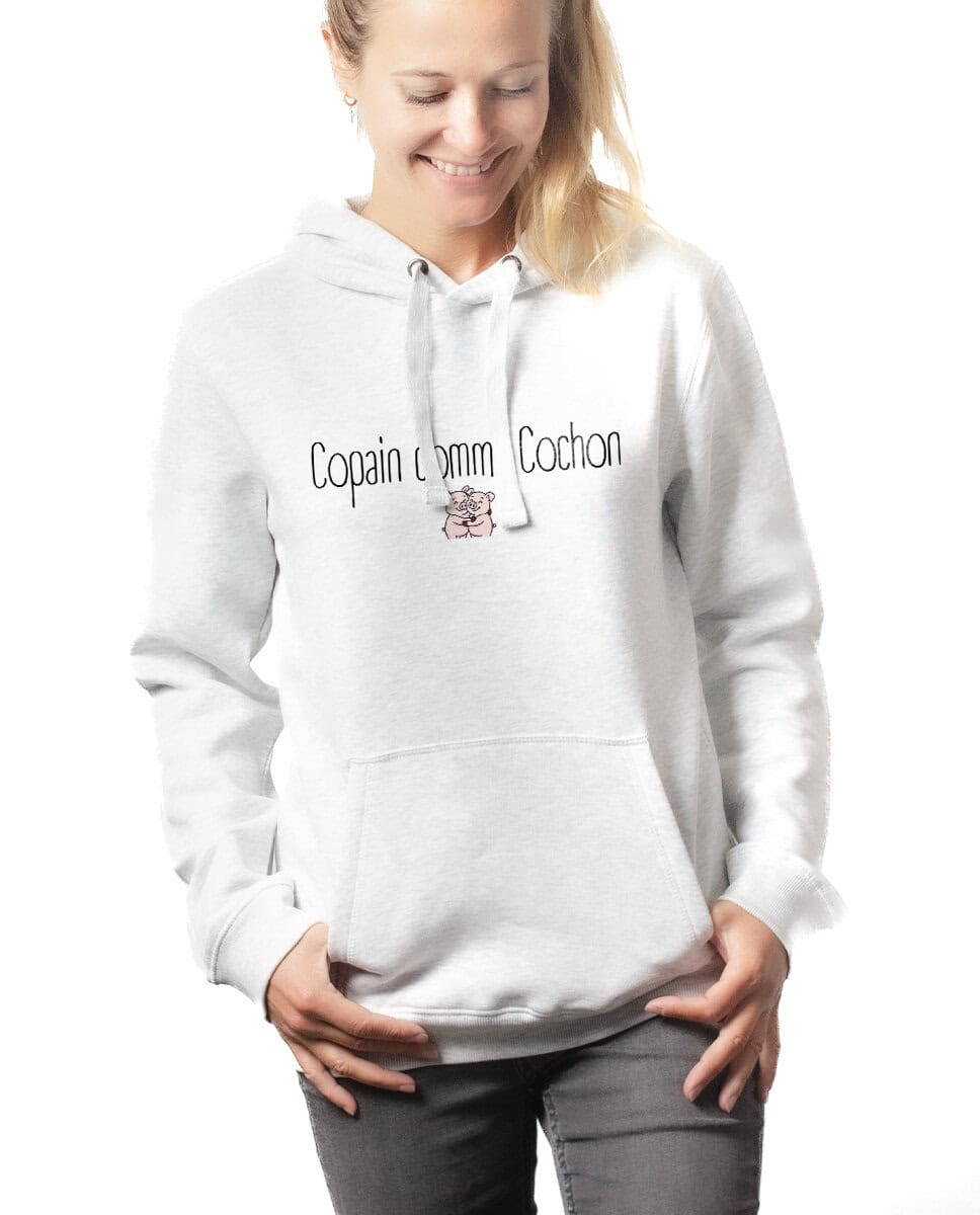 les bronzes font du ski Copain comme cochon hoodie Sweat capuche Femme Blanc SWFBLA419