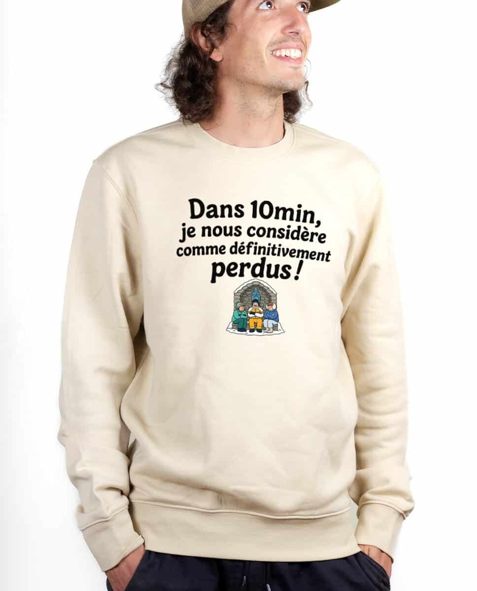 les bronzes font du ski Dans 10min je nous considere comme definitivement perdus Sweatshirt Pull Homme Naturel PUHNAT422