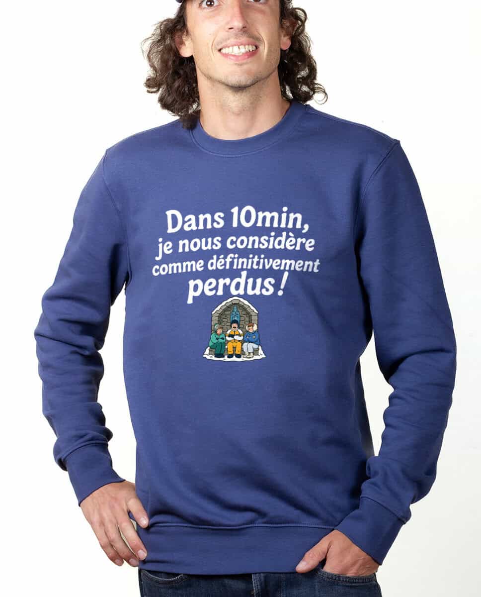 les bronzes font du ski Dans 10min je nous considere comme definitivement perdus Sweatshirt Pull Homme bleu PUHBLE422