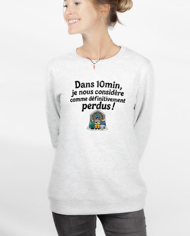 les bronzes font du ski Dans 10min je nous considere comme definitivement perdus Sweatshirt pull Femme Blanc PUFBLA422