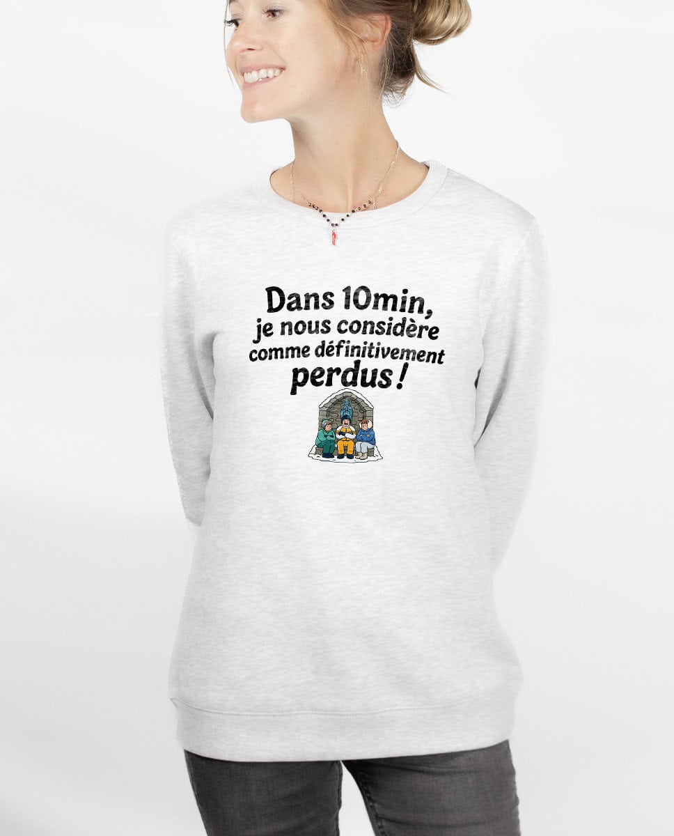 les bronzes font du ski Dans 10min je nous considere comme definitivement perdus Sweatshirt pull Femme Blanc PUFBLA422
