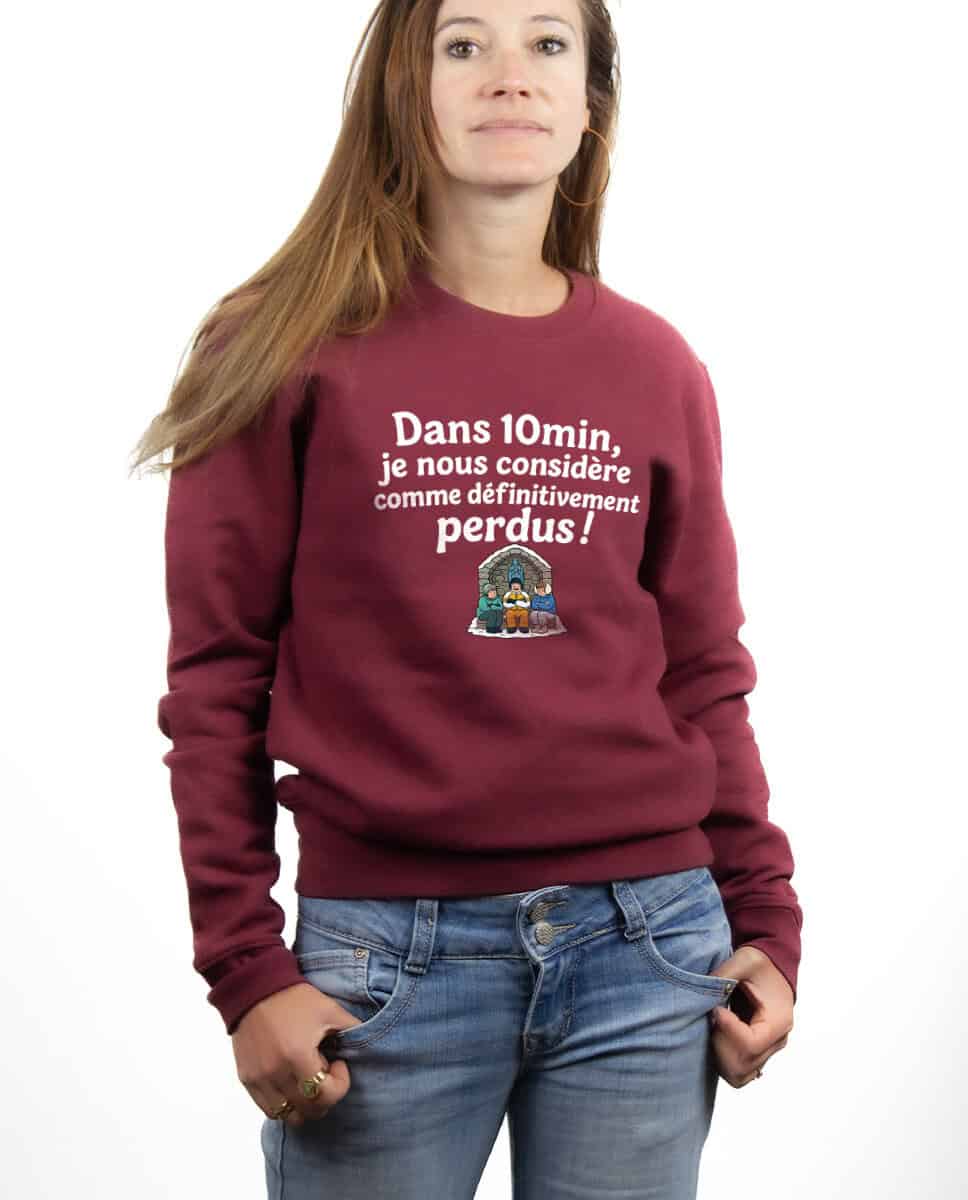 les bronzes font du ski Dans 10min je nous considere comme definitivement perdus Sweatshirt pull Femme Bordeau PUFBOR422