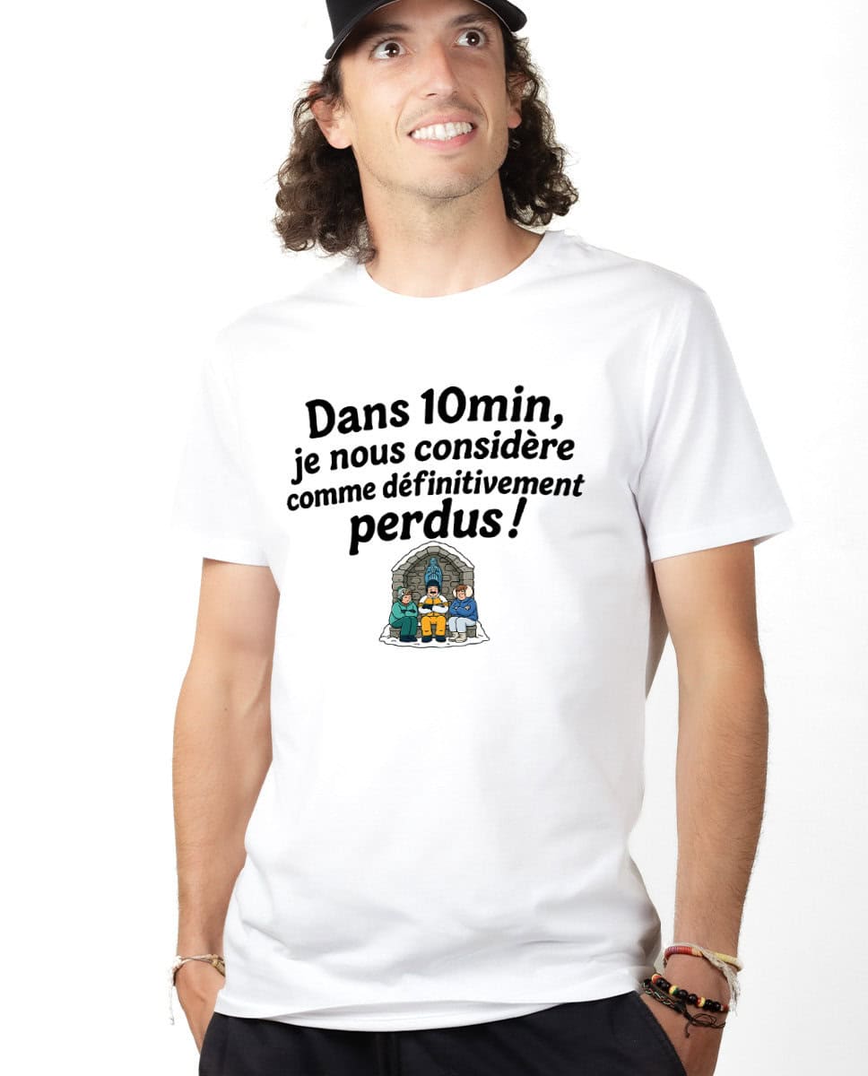les bronzes font du ski Dans 10min je nous considere comme definitivement perdus T shirt Homme Blanc TSHB422
