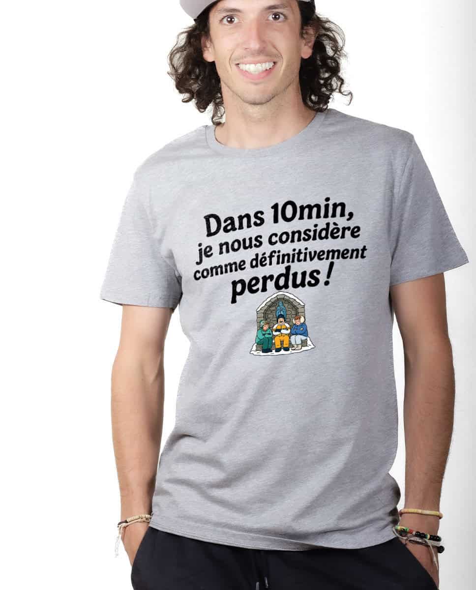 les bronzes font du ski Dans 10min je nous considere comme definitivement perdus T shirt Homme Gris TSHG422