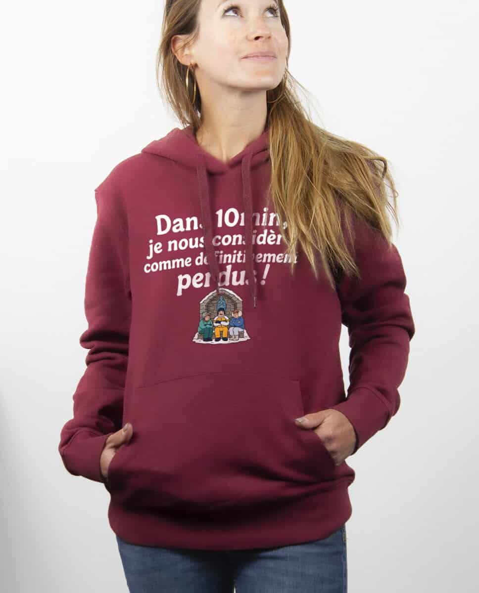 les bronzes font du ski Dans 10min je nous considere comme definitivement perdus hoodie Sweat capuche Femme Bordeau SWFBOR422