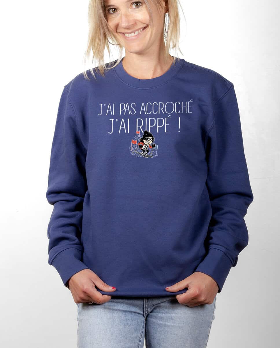 les bronzes font du ski Jai pas accroche jai rippe Pull Femme Bleu PUFBLE415