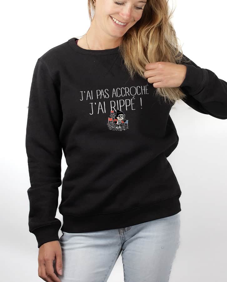 les bronzes font du ski Jai pas accroche jai rippe Pull Femme Noir PUFNOI415