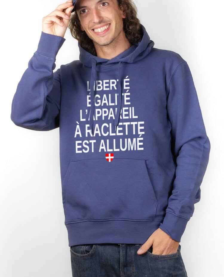 SWEAT HOMME : LIBERTÉ ÉGALITÉ L'APPAREIL À RACLETTE EST ALLUMÉ – Image 2