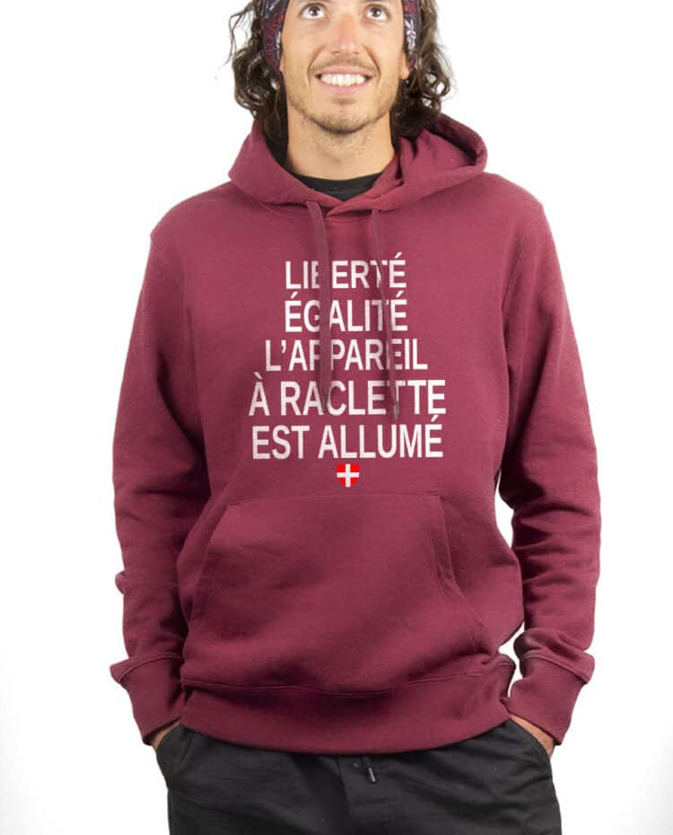 SWEAT HOMME : LIBERTÉ ÉGALITÉ L'APPAREIL À RACLETTE EST ALLUMÉ – Image 4