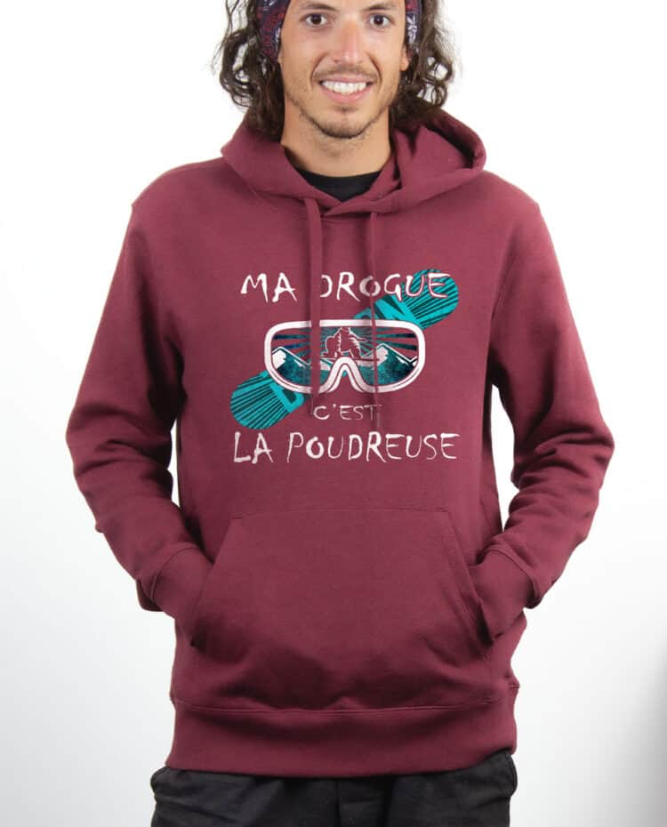 SWEAT HOMME : MA DROGUE C'EST LA POUDREUSE SNOW