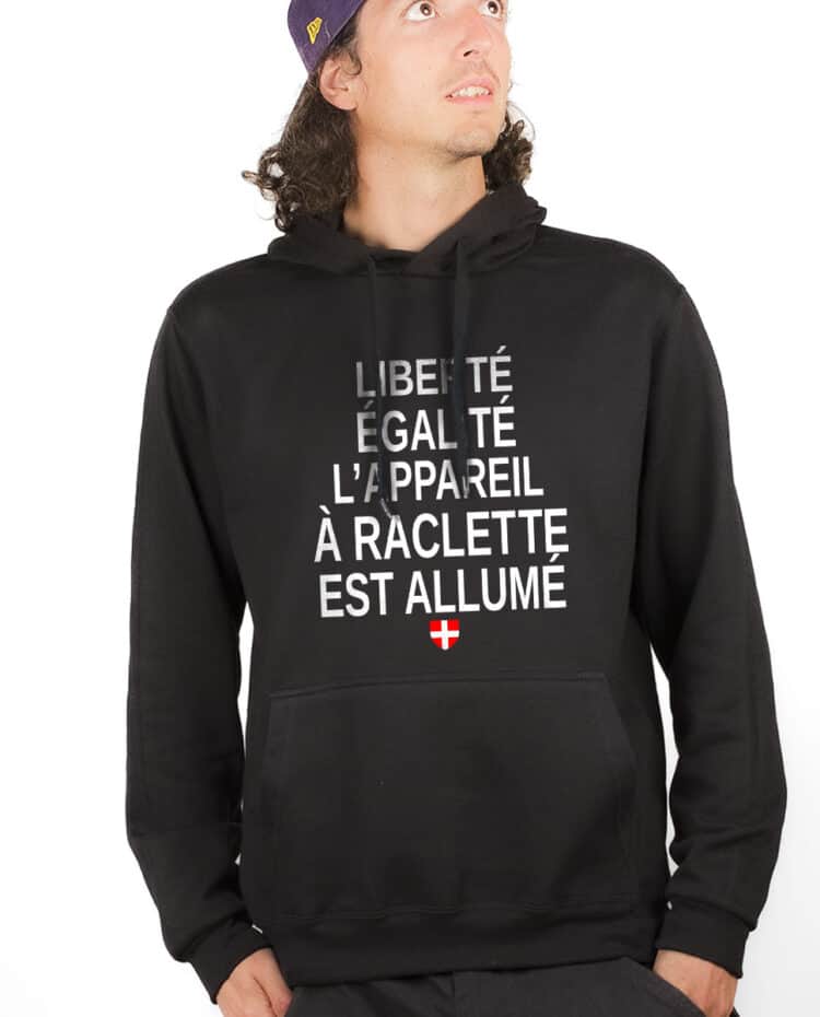 SWEAT HOMME : LIBERTÉ ÉGALITÉ L'APPAREIL À RACLETTE EST ALLUMÉ – Image 3
