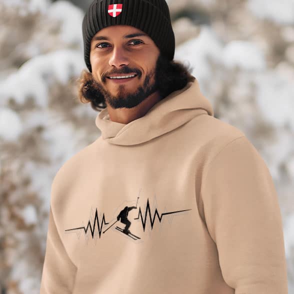 1x1 Sweat naturel Ski battement de coeur